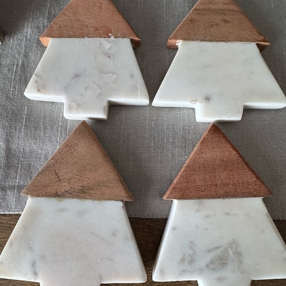 White and Brown Holiday Decor Minimalist Christmas Tree Ornaments. Set o… - Picture 3 of 8